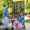 Outsunny Metal Outdoor Privacy Screen, Decorative Outdoor Divider with Stand and Expansion Screws, Freestanding Privacy Panel for Garden Backyard Deck Pool Hot Tub, Leaf Style