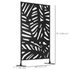 Outsunny Metal Outdoor Privacy Screen, Decorative Outdoor Divider with Stand and Expansion Screws, Freestanding Privacy Panel for Garden Backyard Deck Pool Hot Tub, Leaf Style