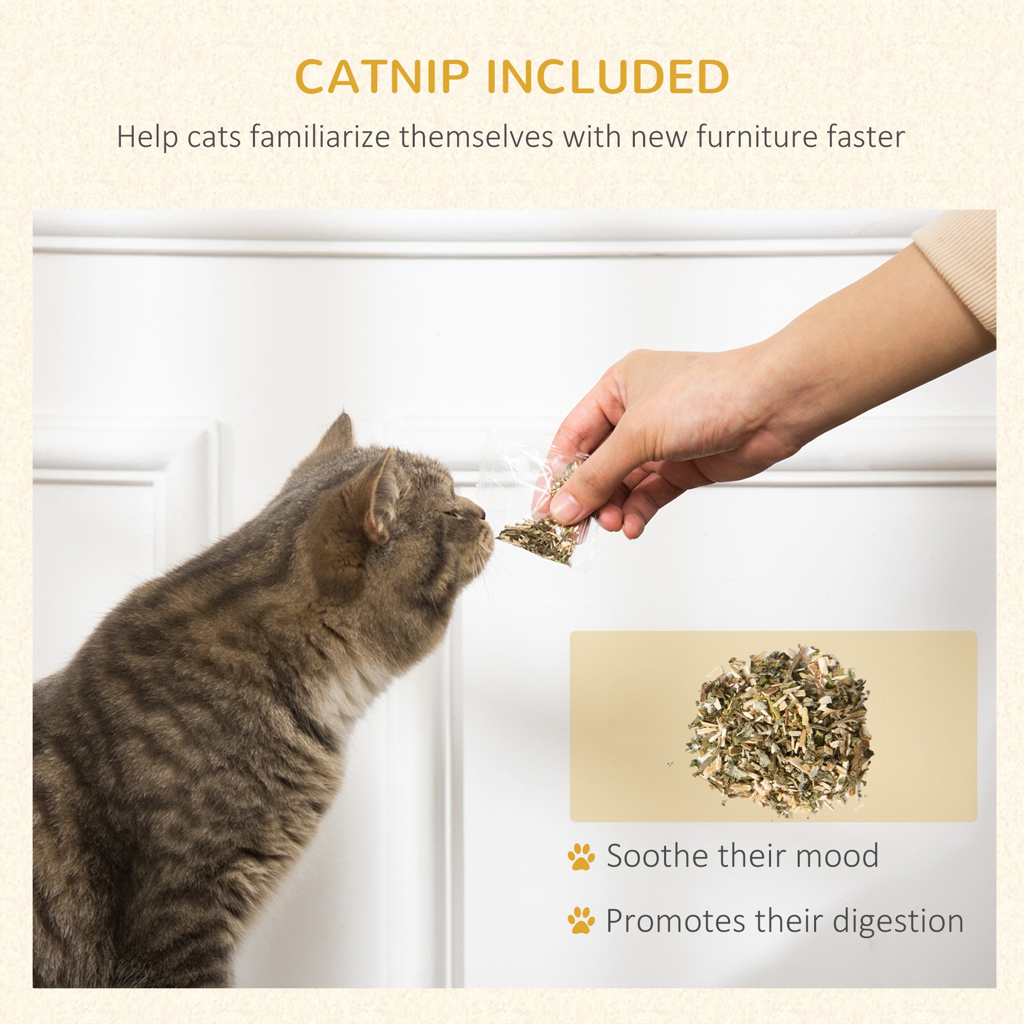 PawHut Cat Scratching Board with Catnip, Cardboard Cat Scratcher with Toy Ball, for Indoor Cats - Brown