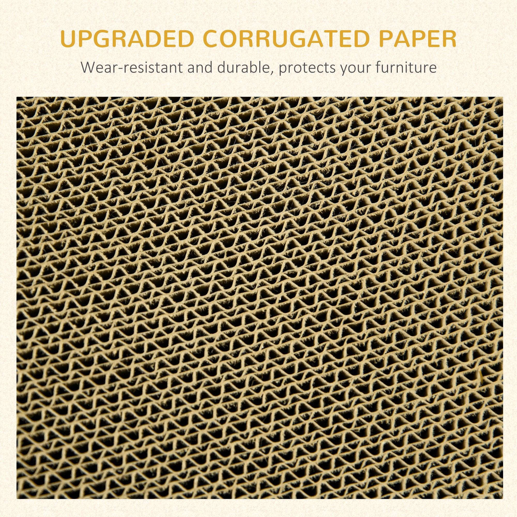 PawHut Cat Scratching Board with Catnip, Cardboard Cat Scratcher with Toy Ball, for Indoor Cats - Brown