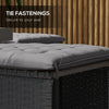 Outsunny 6-Piece Patio Chair Cushions Pillows, Button Tufted Seat Replacement Patio Cushions Set with Ties for Indoor Outdoor Garden Furniture, Charcoal Grey