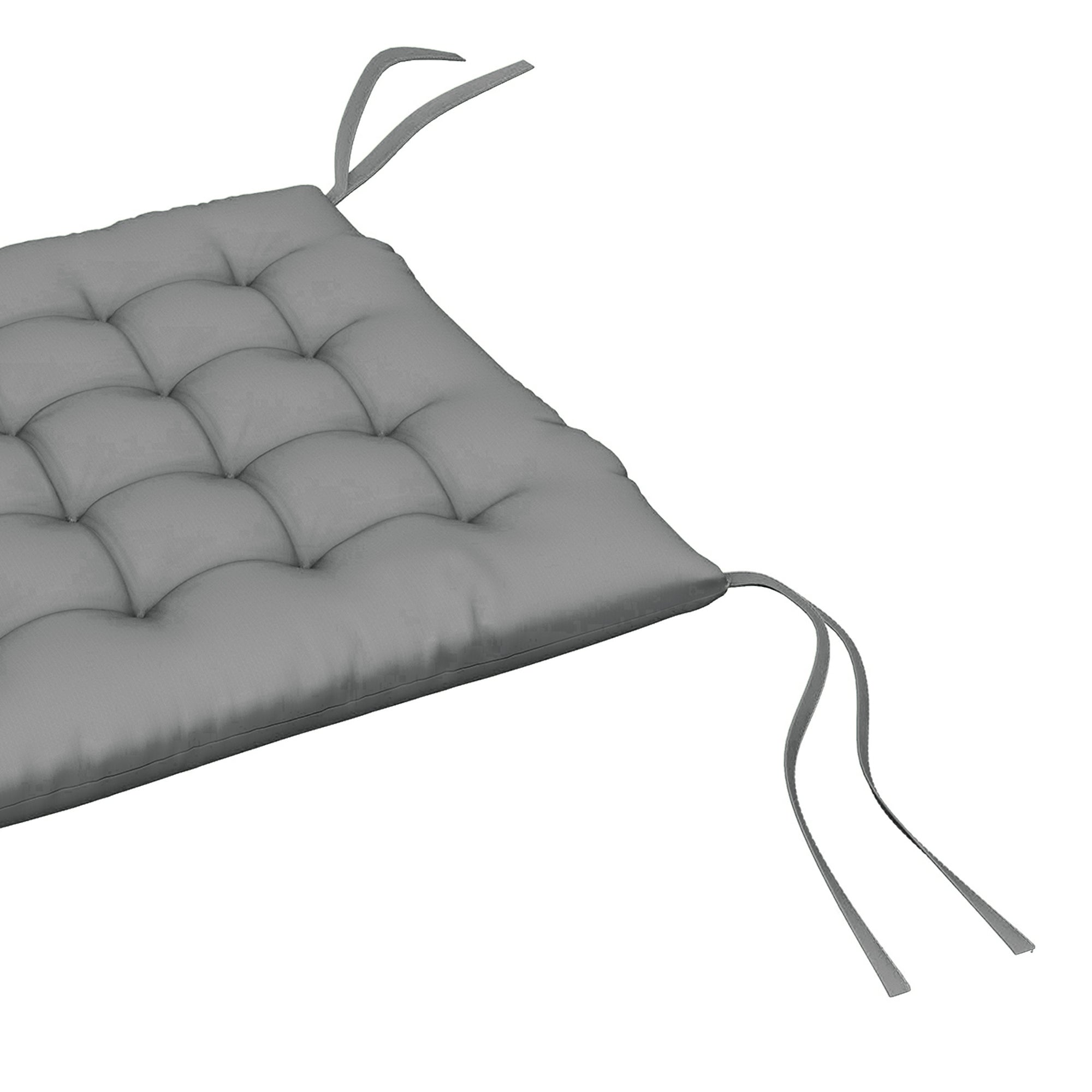 Outsunny 6-Piece Patio Chair Cushions Pillows, Button Tufted Seat Replacement Patio Cushions Set with Ties for Indoor Outdoor Garden Furniture, Charcoal Grey