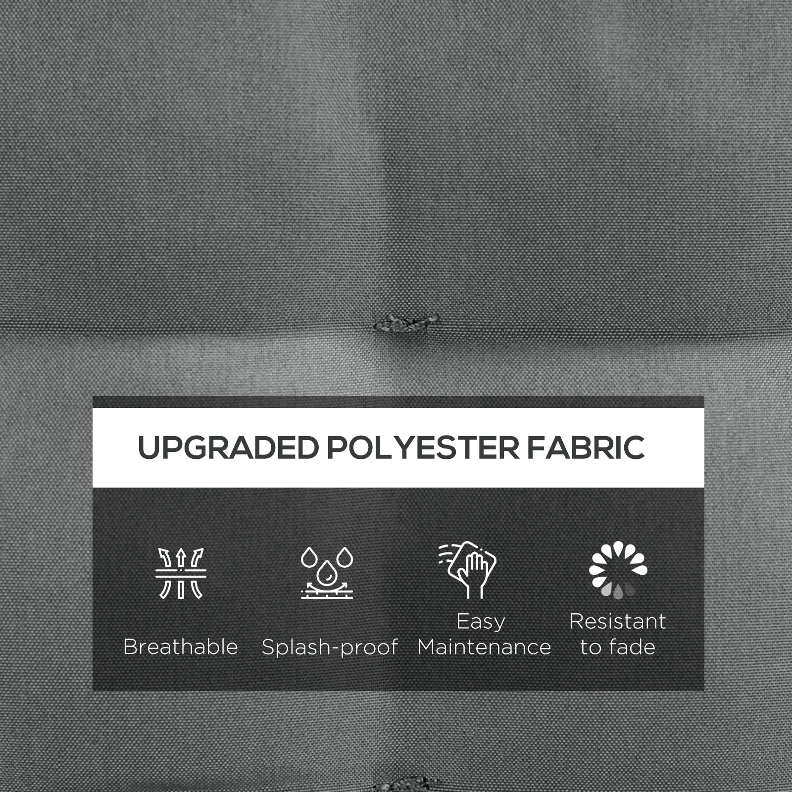 Outsunny 6-Piece Patio Chair Cushions Pillows, Button Tufted Seat Replacement Patio Cushions Set with Ties for Indoor Outdoor Garden Furniture, Charcoal Grey