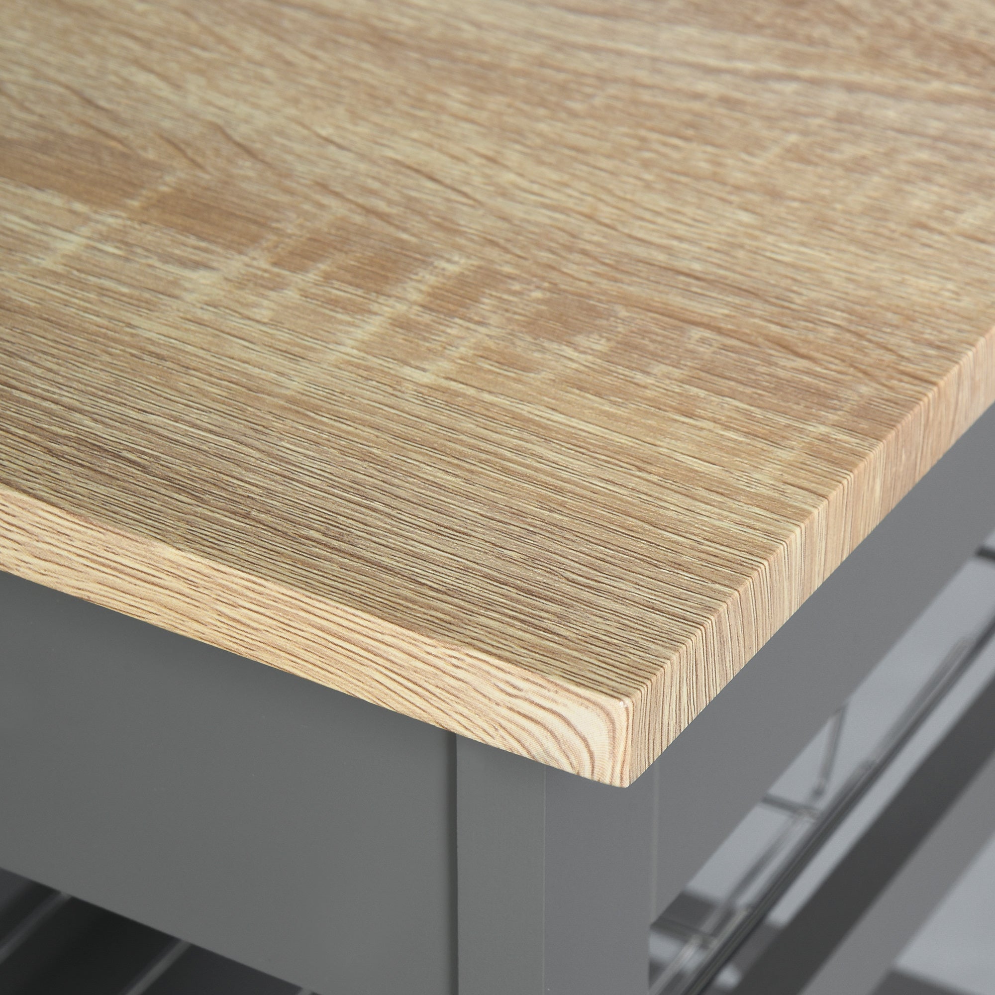 HOMCOM Bar Cart, 5-Tier Kitchen Cart with Removable Serving Tray, Rolling Coffee Cart on Wheels with Drawer and Wire Basket for Dining Room, Living Room (Grey)