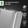 HOMCOM Triple Kitchen Garbage Bin, 3 x 5 Gallon (3 x 20 L) Trash Can with Foot Pedal, Soft-Close Garbage Can with Removable Inner Buckets, Fingerprint-Proof for Kitchen, Silver