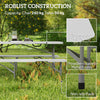 Outsunny 6FT 3-Piece Folding Picnic Table with 2 Benches, Portable Outdoor Camping Table Bench Set with Carrying Handles, Metal Frame and HDPE Tabletop for Garden, Patio, White