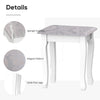HOMCOM Wooden Vanity Table Set, Makeup Dressing Table with 360° Rotating, 5 Drawers and Padded Stool, White