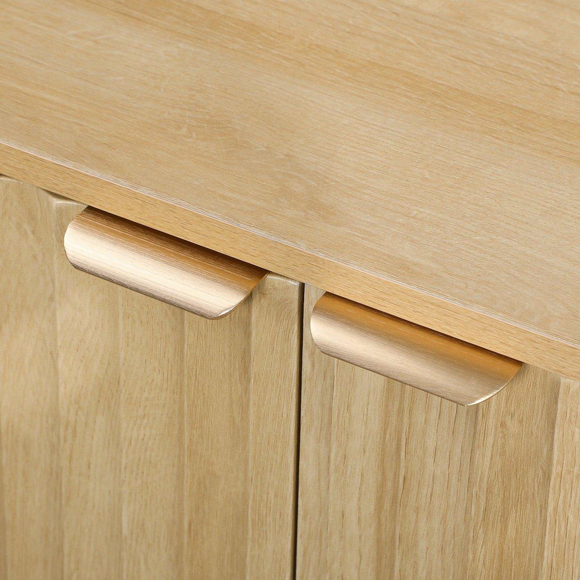 HOMCOM Modern Sideboard Buffet Cabinet with Storage, 55" Kitchen Storage Cabinet with 4 Fluted Doors, 2 Adjustable Shelves and 5 Wood Legs, Nature Wood