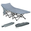 Outsunny Folding Camping Cot for Adults with Mattress & Pillow, Double Layer Oxford Heavy Duty Sleeping Cot with Carry Bag, Portable Travel Camp Cots for Indoor Outdoor, Dark Grey