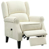 HOMCOM Massage Recliner Chair for Living Room, Push Back Recliner Sofa, Wingback Reclining Chair with Extendable Footrest, Remote Control, Side Pockets, Cream White