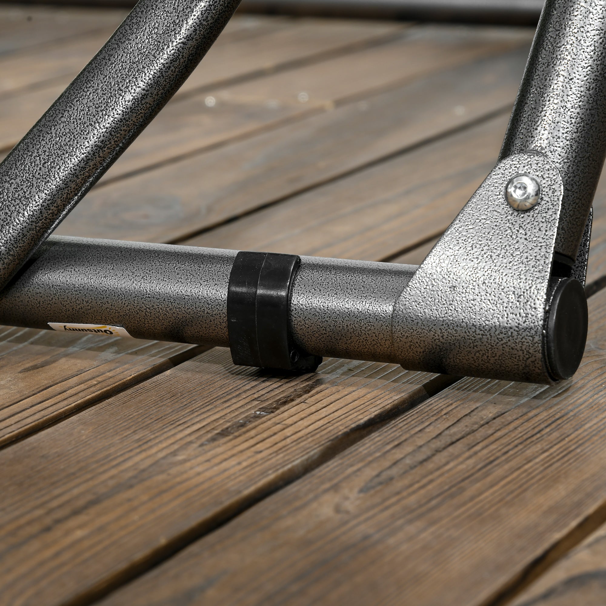 Outsunny Foldable Hammock Stand, Portable Hammock with Steel Frame, 2-in-1 Hammock Net Stand, Hanging Space, Load Capacity 264lb, for Patio, Garden, Yard, Black