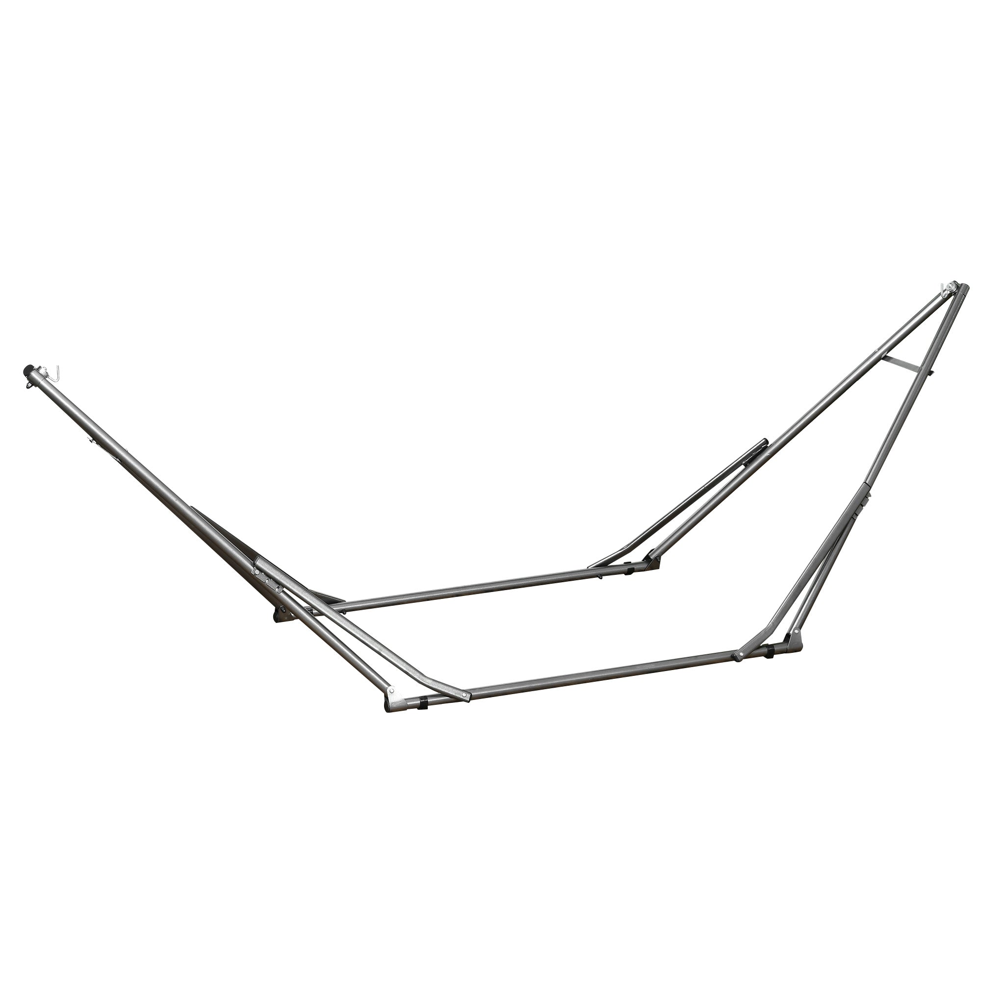 Outsunny Foldable Hammock Stand, Portable Hammock with Steel Frame, 2-in-1 Hammock Net Stand, Hanging Space, Load Capacity 264lb, for Patio, Garden, Yard, Black
