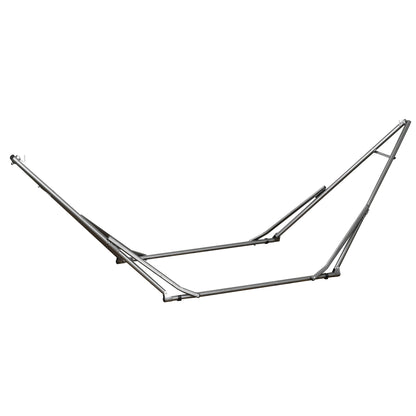 Outsunny Foldable Hammock Stand, Portable Hammock with Steel Frame, 2-in-1 Hammock Net Stand, Hanging Space, Load Capacity 264lb, for Patio, Garden, Yard, Black