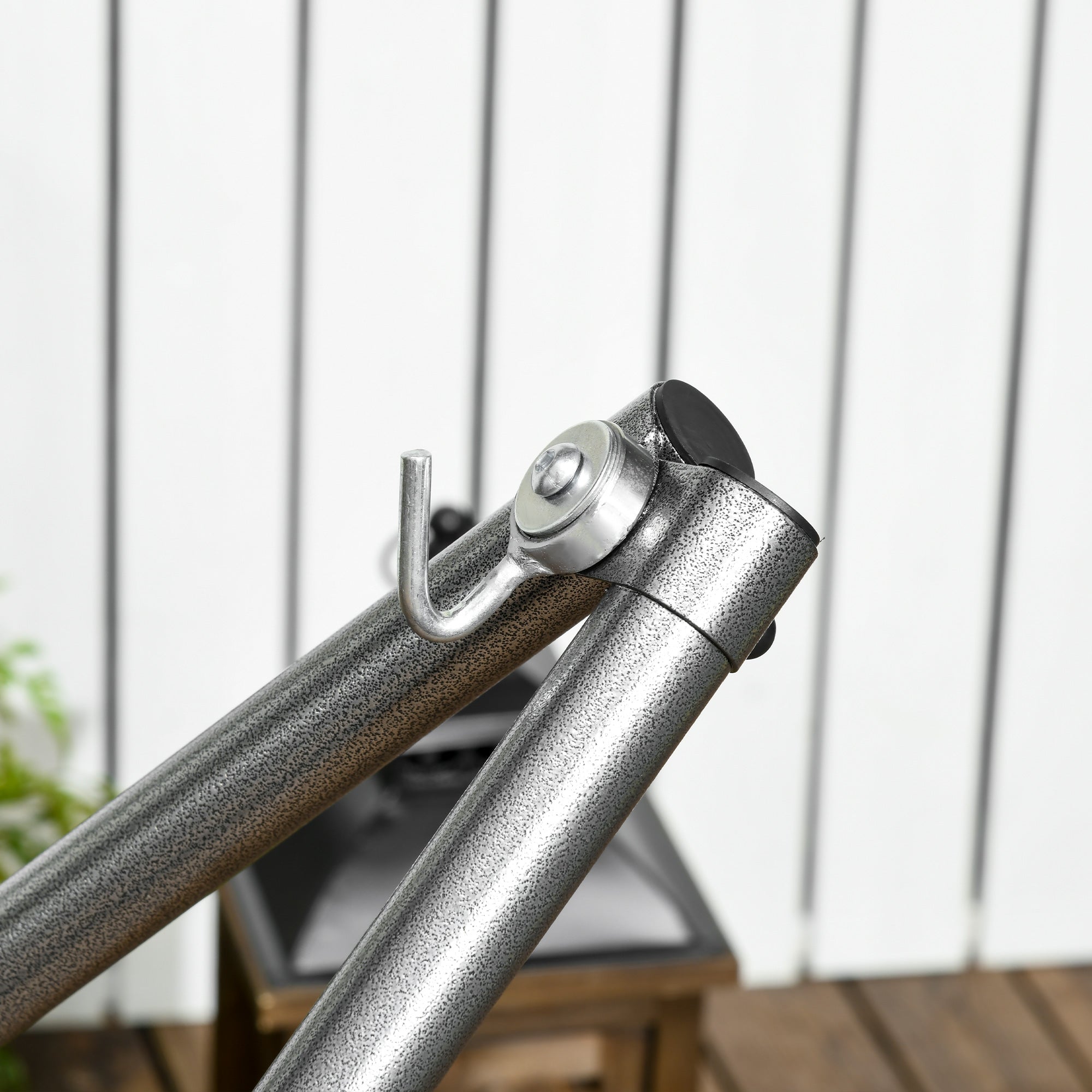 Outsunny Foldable Hammock Stand, Portable Hammock with Steel Frame, 2-in-1 Hammock Net Stand, Hanging Space, Load Capacity 264lb, for Patio, Garden, Yard, Black