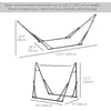 Outsunny Foldable Hammock Stand, Portable Hammock with Steel Frame, 2-in-1 Hammock Net Stand, Hanging Space, Load Capacity 264lb, for Patio, Garden, Yard, Black