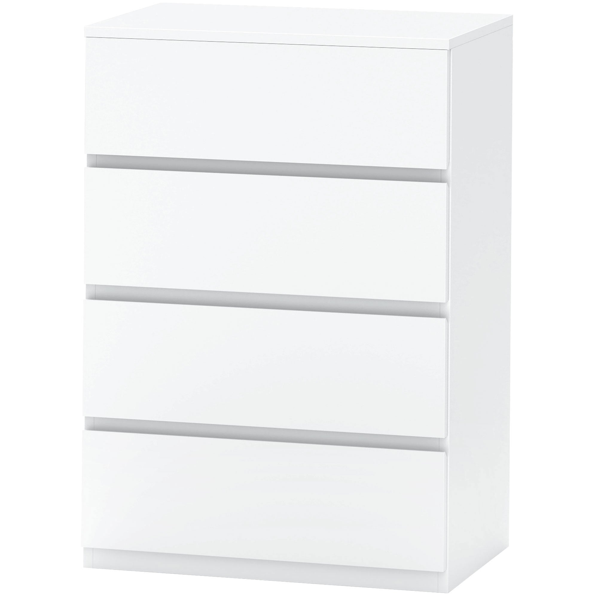 HOMCOM Chest of Drawers, 4 Drawers Storage Cabinet Floor Tower Cupboard for Bedroom Living Room, White
