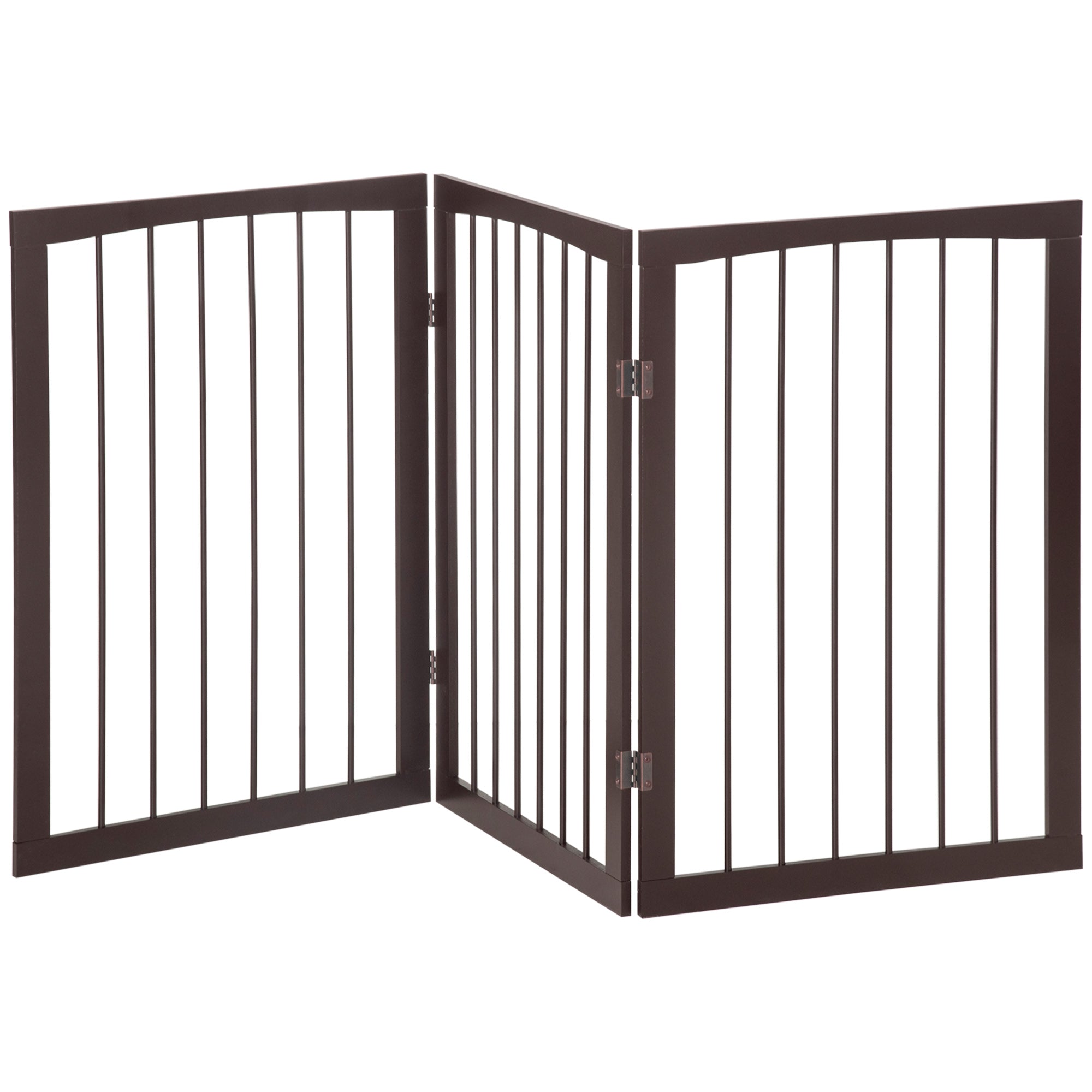 PawHut 3 Panel Stair Gate Foldable Dog Door Gate Indoor Free Standing Safety Gate Pet Barrier 76cm Height