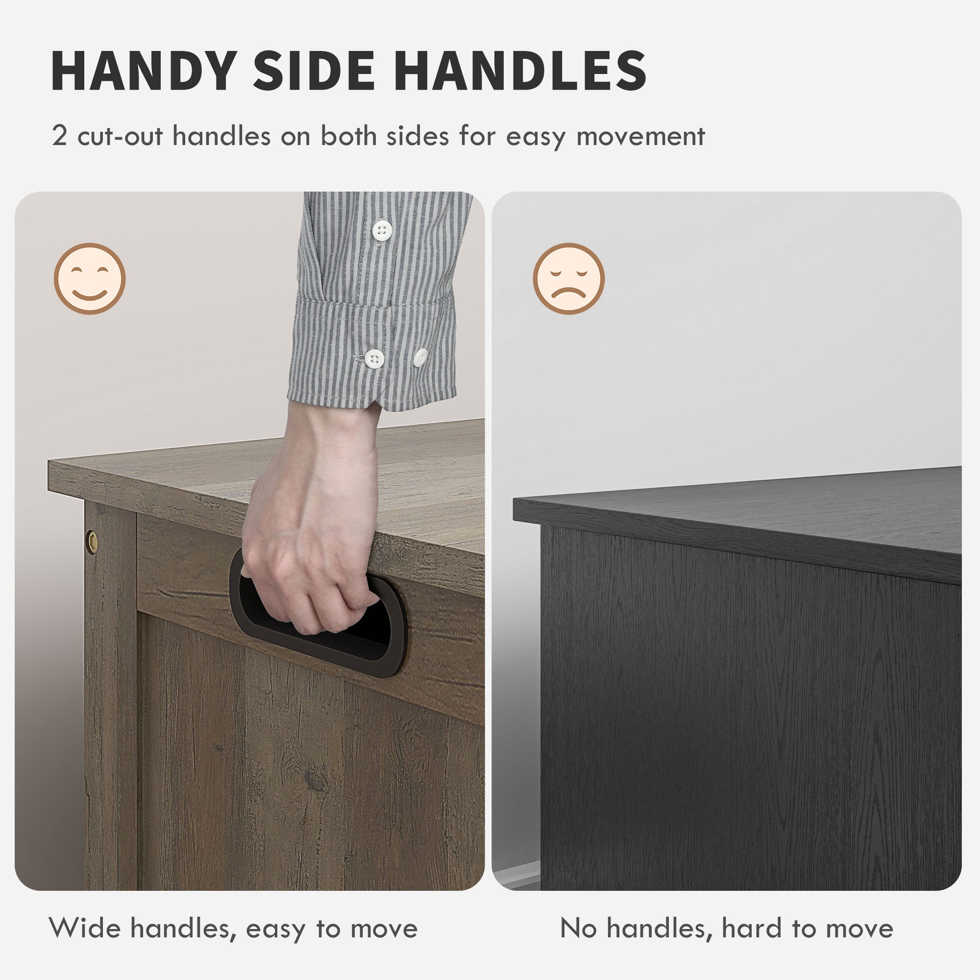 HOMCOM Storage Chest, Modern Storage Trunk with 2 Safety Hinges and Cut-out Handles, Storage Bench for Living Room, Shoe Bench for Entryway, 39.4" x 15.7" x 18.9", Distressed Grey