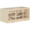 PawHut Wooden Hamster Cage, Mouse Mice Rat Cage Small Animal Cage, 3 Tier Exercise Play House with Slide, Tray, Natural Wood