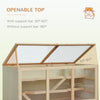 PawHut Wooden Hamster Cage, Mouse Mice Rat Cage Small Animal Cage, 3 Tier Exercise Play House with Slide, Tray, Natural Wood