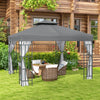 Outsunny 10'x10' Garden Gazebo Patio Canopy Portable Party Event Backyard w/ Mosquito Netting Grey
