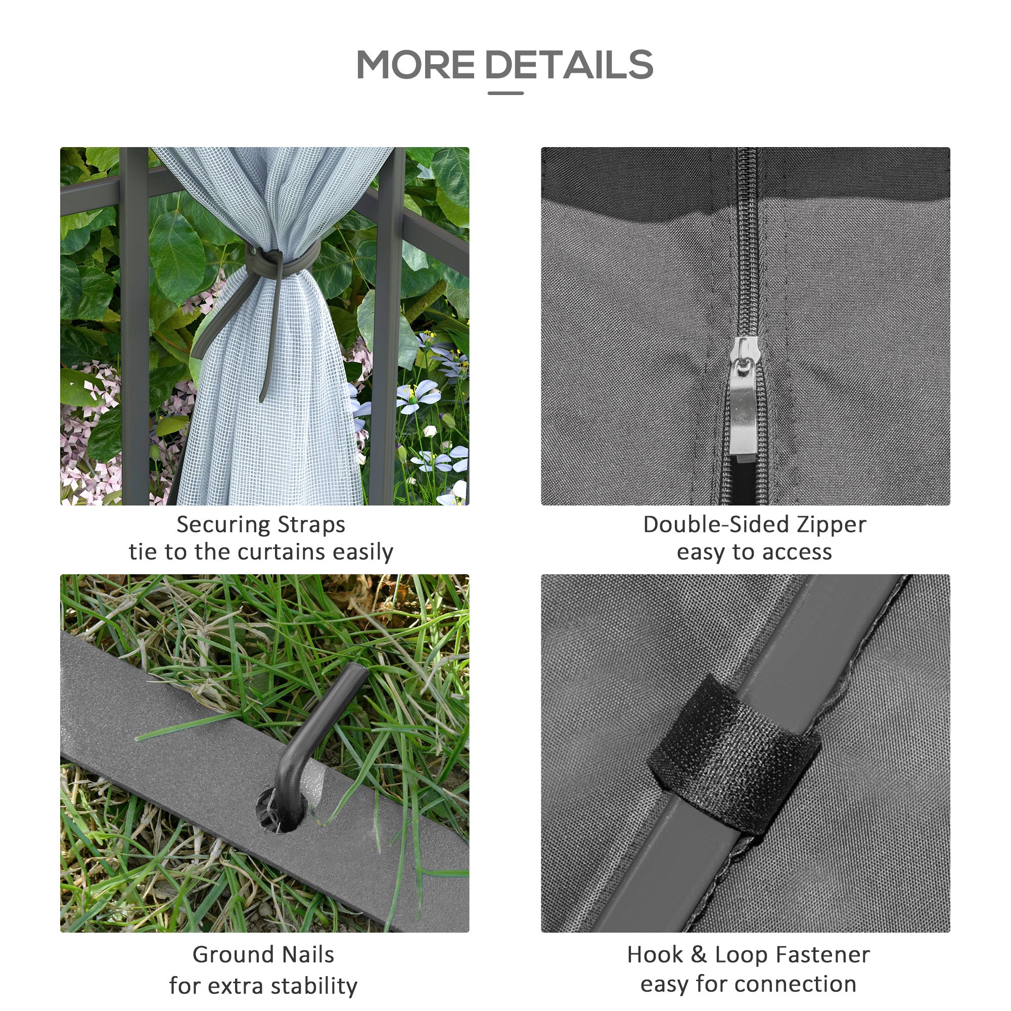 Outsunny 10'x10' Garden Gazebo Patio Canopy Portable Party Event Backyard w/ Mosquito Netting Grey