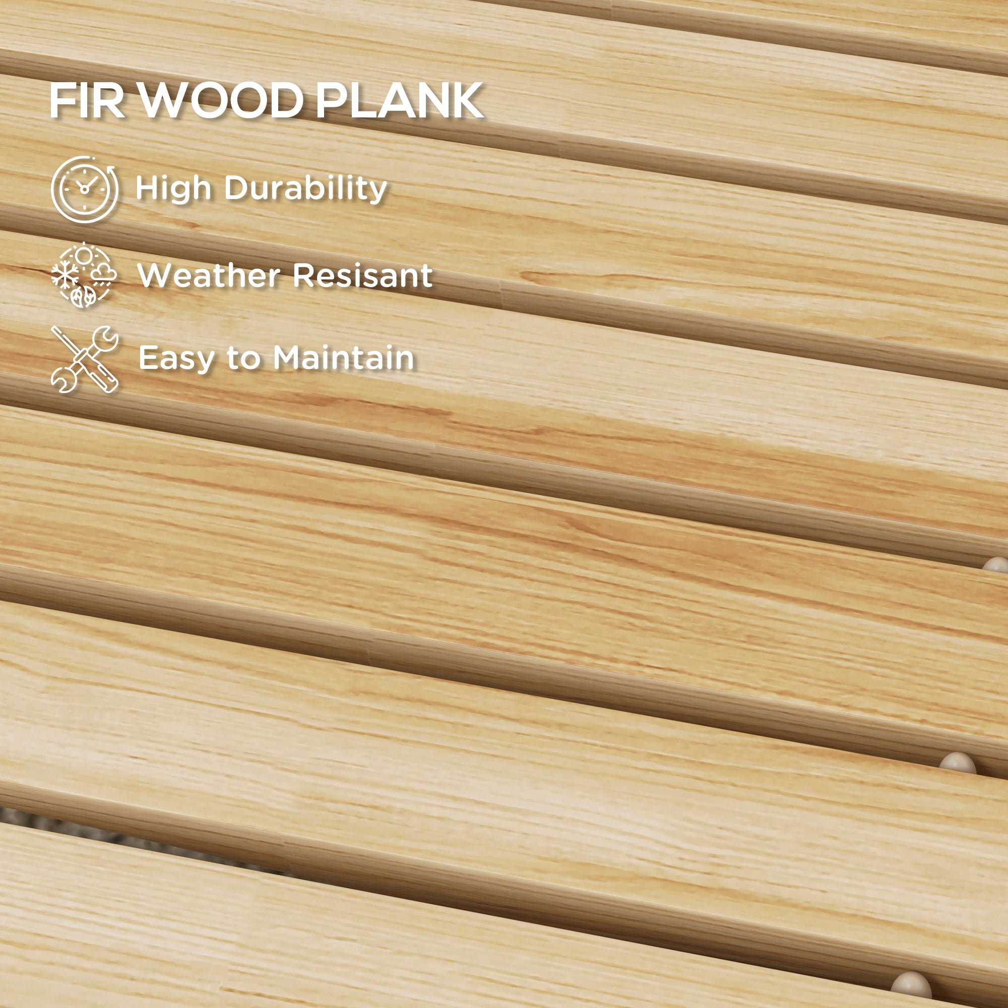 Outsunny 47" Wooden Garden Pathway, Outdoor Weather-Resistant Roll Out Straight Walkway, Decorative Boardwalk for Beach, Wedding, Party, Natural Wood Finish