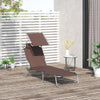 Outsunny Outdoor Lounge Chair, Adjustable Folding Chaise Lounge, Tanning Chair with Sun Shade for Beach, Camping, Hiking, Backyard, Brown