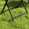 Outsunny 26.8" Dia. (68 Dia. cm) Folding Round Tempered Glass Metal Table with Brown Rattan Edging, Black