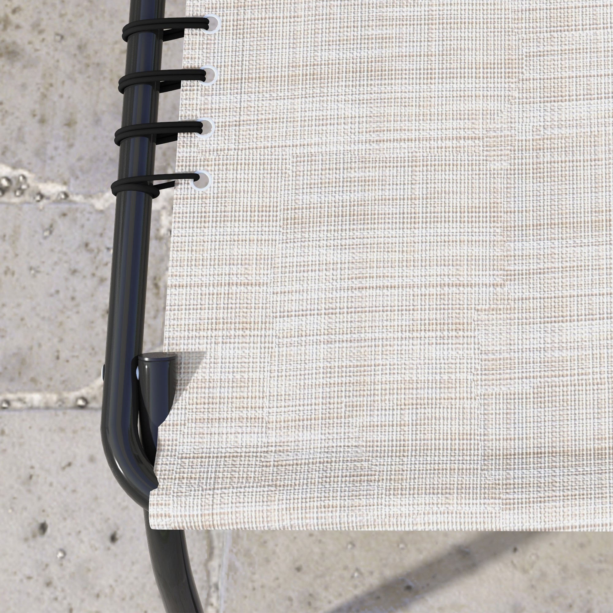 Outsunny 2 Pieces Folding Lounge Chairs, 4-Level Adjustable Chaise Lounges with Headrest, Tanning Chair Beach Beds, Reclining Lounger Cot for Camping, Hiking, Backyard, Cream White