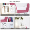 HOMCOM 6-Cubby Bookcase with Seat Cushion, Cube Storage Shelf Bookshelf with Reading Nook for Home Office, Study, Pink