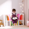 HOMCOM 6-Cubby Bookcase with Seat Cushion, Cube Storage Shelf Bookshelf with Reading Nook for Home Office, Study, Pink
