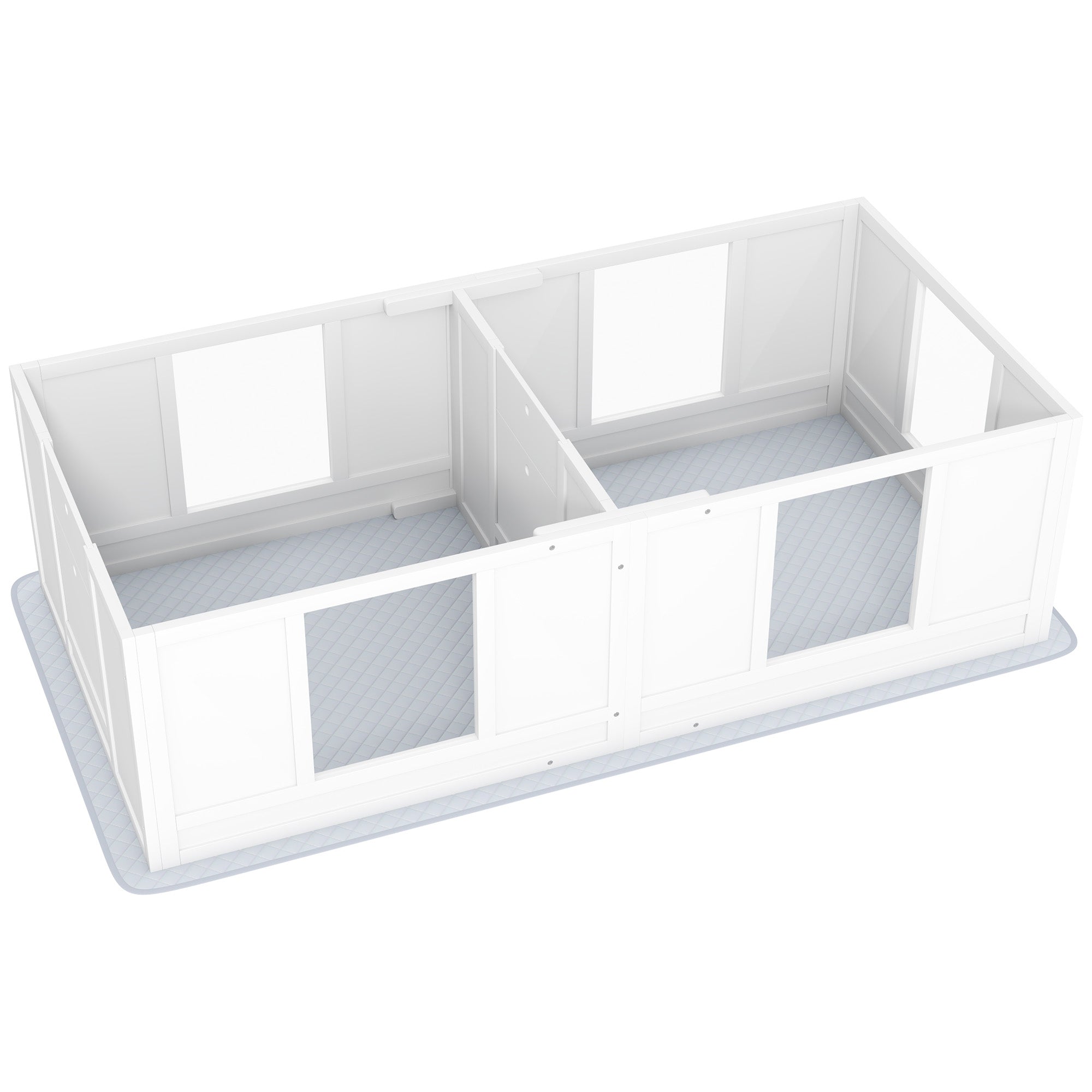 PawHut Whelping Box for Dogs with Waterproof Whelping Pad, Dog Whelping Pen with Clear Panels, Adjustable Entrance, Double Room, Non-slip Foot Pads, for Small Dogs, 65" L x 31.5" W x 19" H