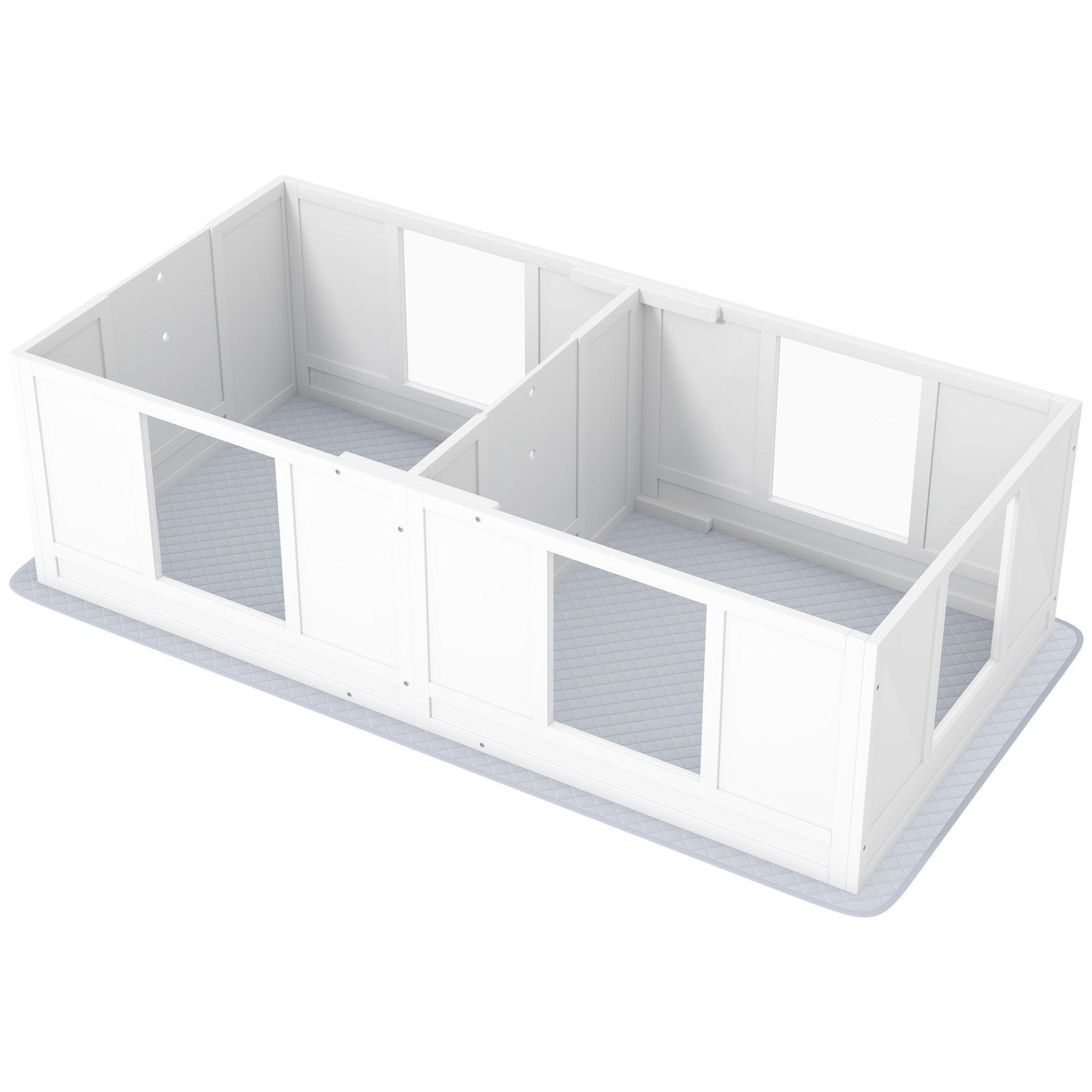 PawHut Whelping Box for Dogs with Waterproof Whelping Pad, Dog Whelping Pen with Clear Panels, Adjustable Entrance, Double Room, Non-slip Foot Pads, for Small Dogs, 65" L x 31.5" W x 19" H