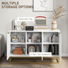 HOMCOM 47" Sideboard Buffet Cabinet with Storage, Contemporary Buffet Cabinet with Adjustable Shelves and Metal Legs, Kitchen Storage Cabinet with Elevated Base, White