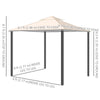 Outsunny 10' x 10' Outdoor Patio Gazebo Double Soft-top Garden Shelter Tent with Beautiful Polyester Curtains, & Mesh Screen Drapes, Cream White