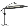 Outsunny 10FT Cantilever Patio Umbrella, Round Hanging Offset Umbrella with Crank, Tilt, Cross Base, 8 Ribs and Air Vent, Outdoor Market Umbrella for Garden, Backyard, Grey