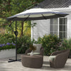 Outsunny 10FT Cantilever Patio Umbrella, Round Hanging Offset Umbrella with Crank, Tilt, Cross Base, 8 Ribs and Air Vent, Outdoor Market Umbrella for Garden, Backyard, Grey