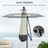 Outsunny 10FT Cantilever Patio Umbrella, Round Hanging Offset Umbrella with Crank, Tilt, Cross Base, 8 Ribs and Air Vent, Outdoor Market Umbrella for Garden, Backyard, Grey