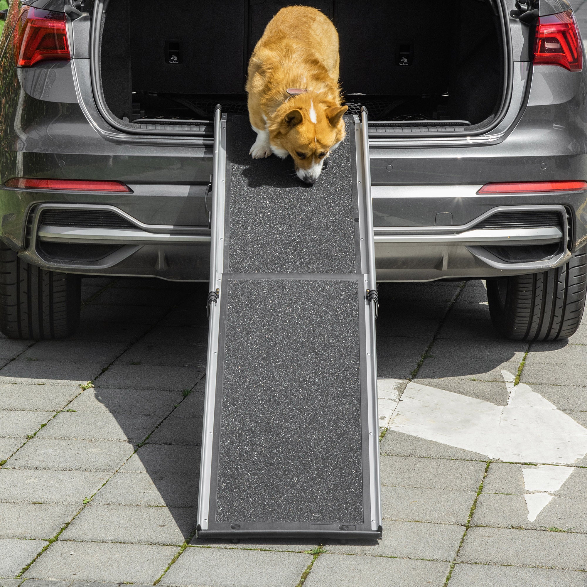 PawHut 72-Inch Portable Folding Dog Ramp for Cars, Trucks, SUVs, Non-Slip Pet Ramp for Large Dogs, Aluminum Frame for up to 200 LBS