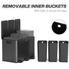 HOMCOM Triple Kitchen Garbage Bin, 3 x 5 Gallon (3 x 20 L) Trash Can with Foot Pedal, Soft-Close Garbage Can with Removable Inner Buckets, Fingerprint-Proof for Kitchen, Black
