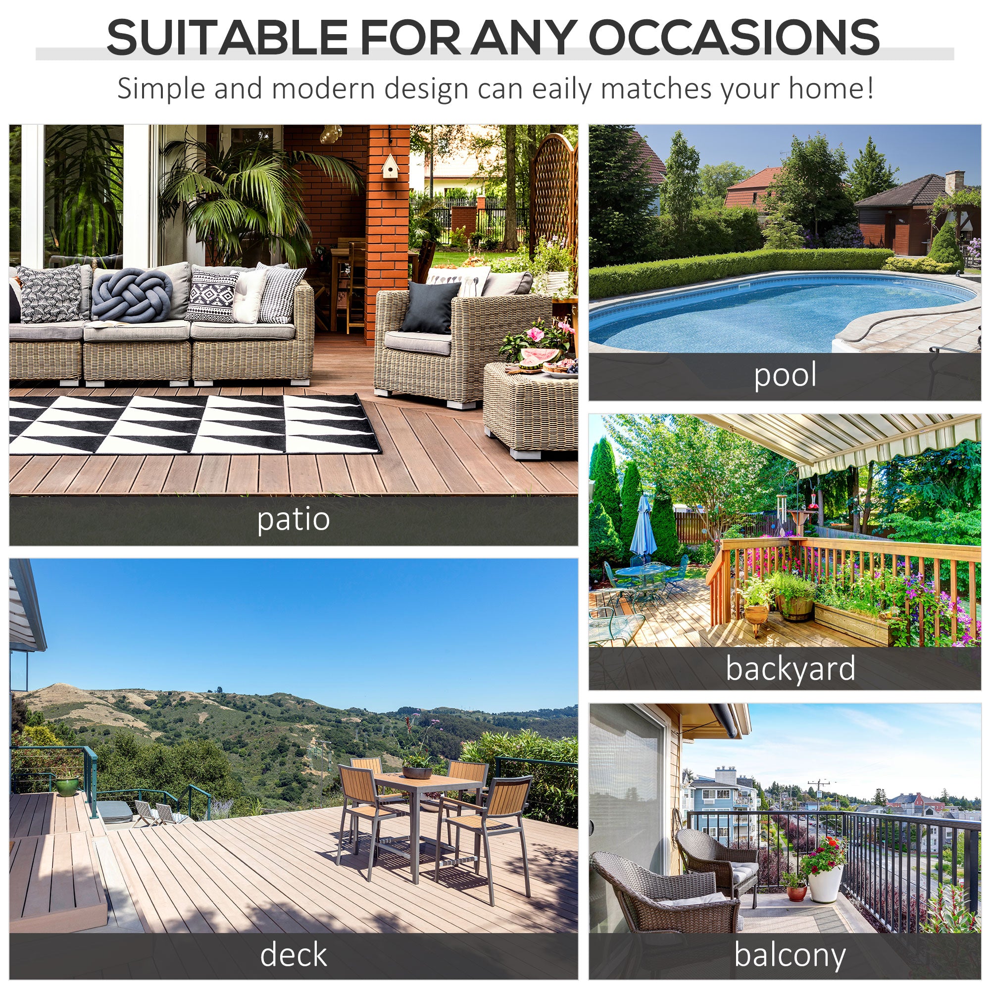 Outsunny 35" Rattan Coffee Table Outdoor Side Table Patio Wicker Furniture, Small Rectangular with All-Weather PE for Garden, Balcony, Backyard, Poolside, Grey