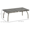 Outsunny 35" Rattan Coffee Table Outdoor Side Table Patio Wicker Furniture, Small Rectangular with All-Weather PE for Garden, Balcony, Backyard, Poolside, Grey