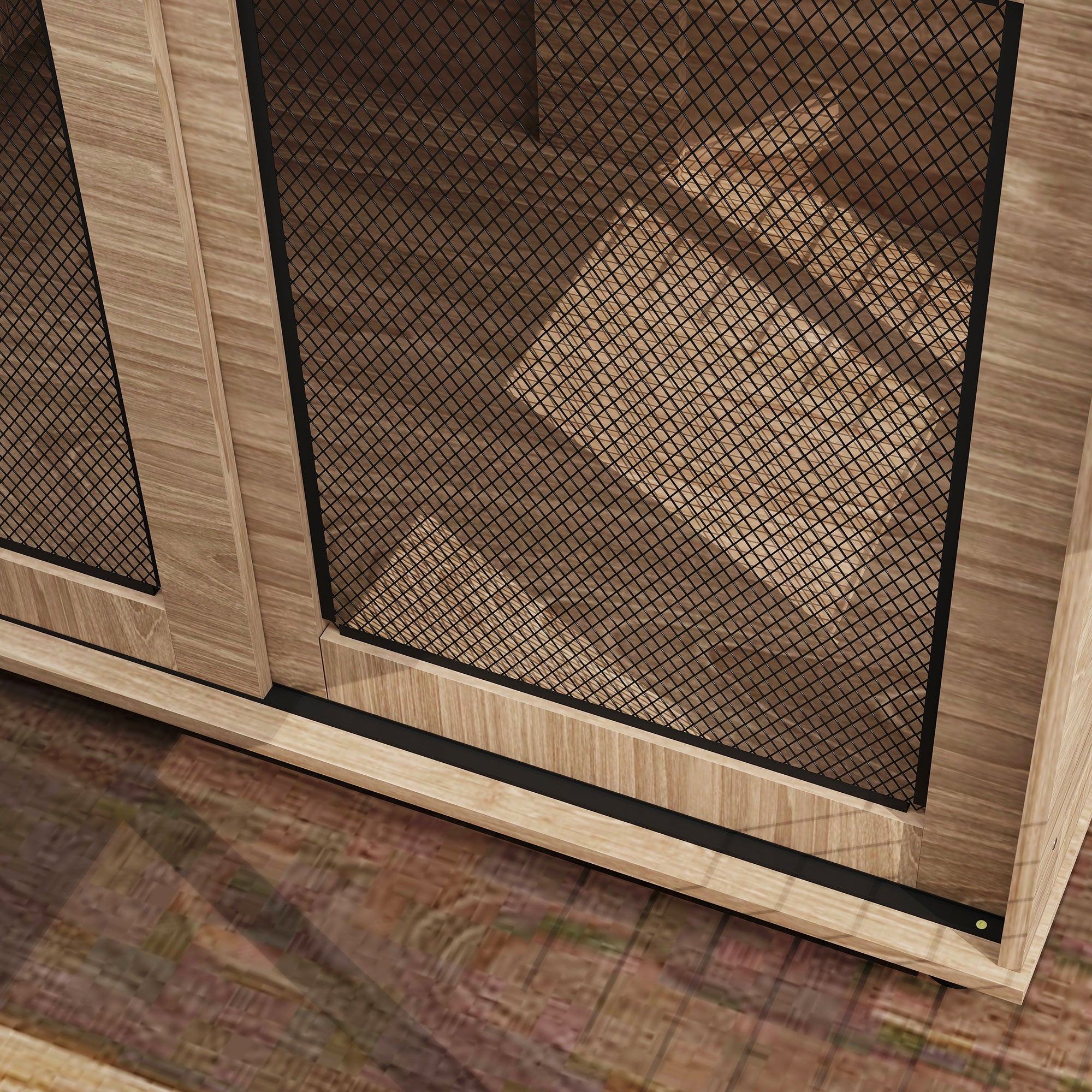 PawHut Dog Crate Furniture, Dog Cage End Table with Sliding Barn Door, Dog Pet Kennel for Large Dogs, 98 x 60 x 78cm, Walnut Brown