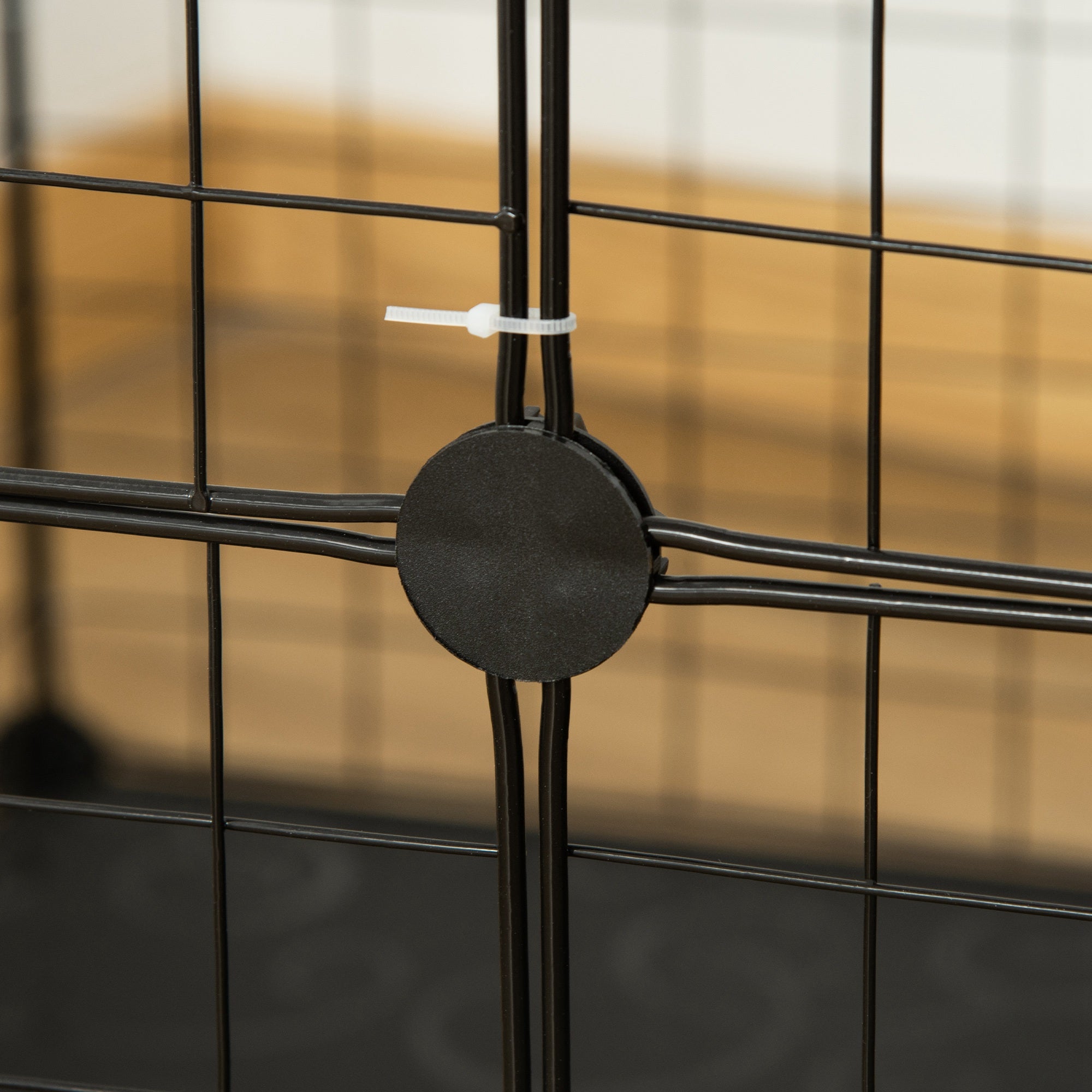 PawHut Rabbit Cage 39 Panels DIY Pet Playpen Small Animal Cage for Hedgehog Bunny Guinea Pig Chinchilla Ferret Kitten with Mallet Connectors and Cable Ties