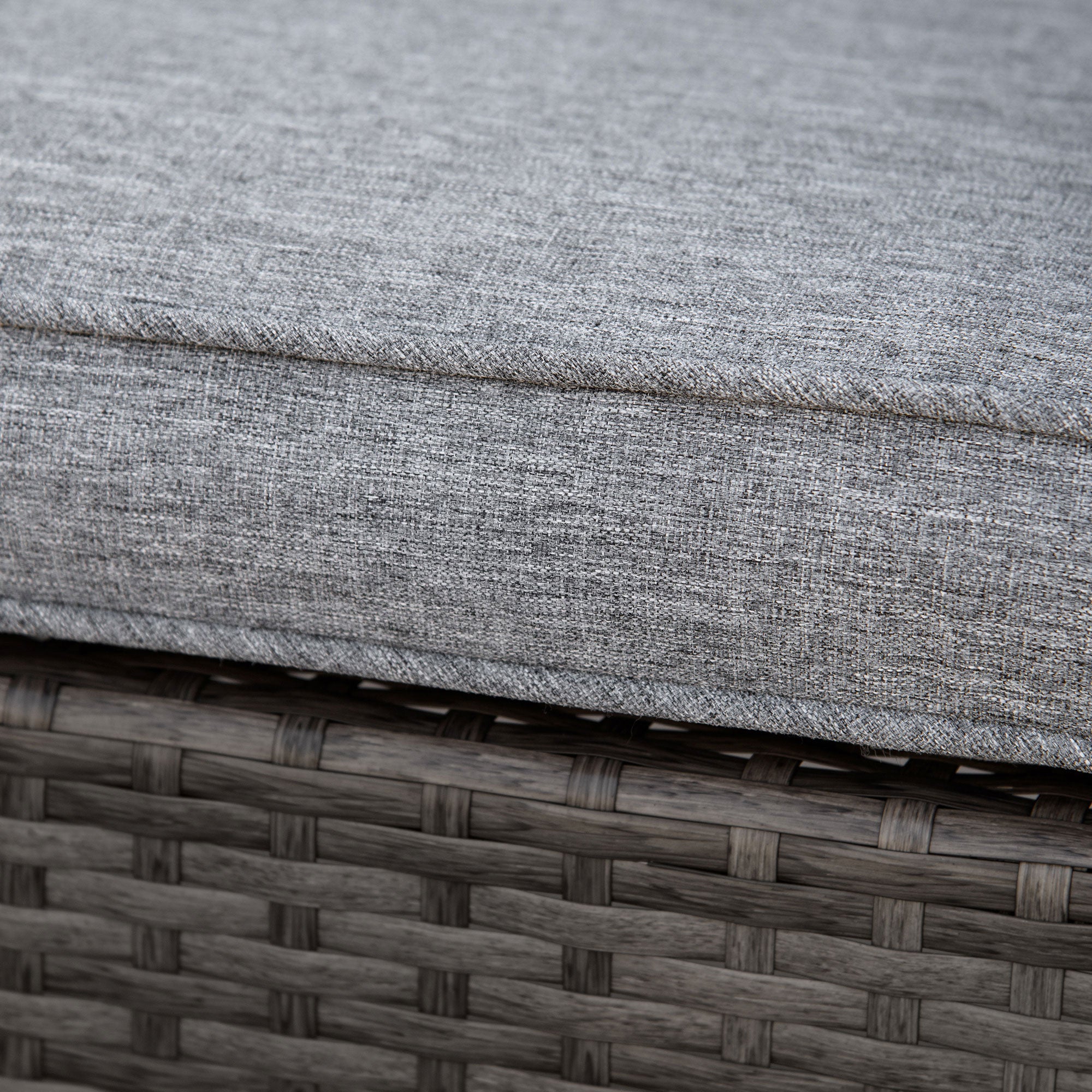 Outsunny Rocking Chair, Outdoor Wicker Chair with Wide Seat and Cushions, Rattan Rocker with Steel Frame for Patio, Garden, Backyard, Grey