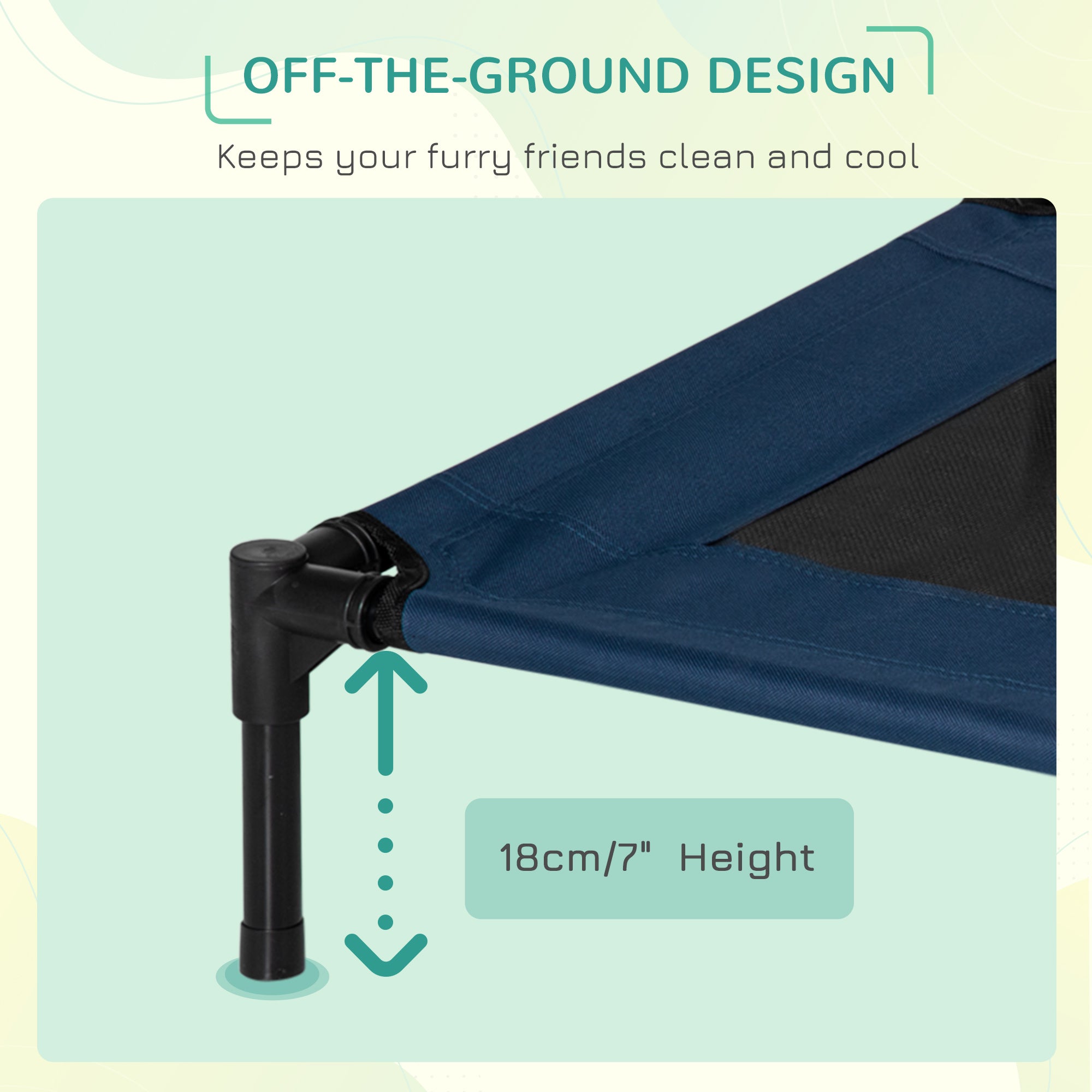 PawHut Elevated Dog Bed, Raised Dog Cot for M Sized Dogs, Indoor & Outdoor, 30