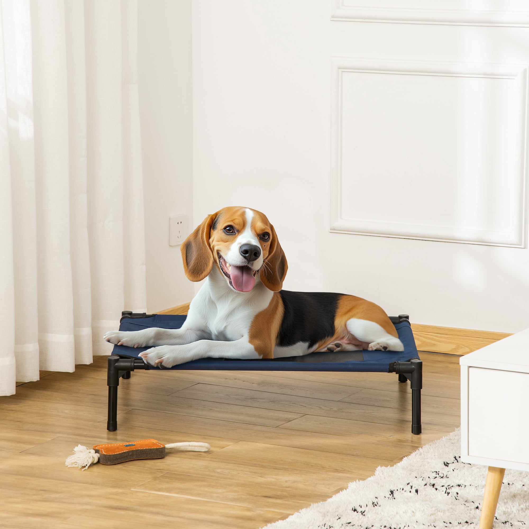 PawHut Elevated Dog Bed, Raised Dog Cot for M Sized Dogs, Indoor & Outdoor, 30" x 24" x 7", Blue