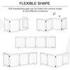 PawHut Freestanding Pet Gate 4 Panel Wooden Dog Barrier Folding Safety Fence with Support Feet up to 80.25" Long 24" Tall for Doorway Stairs White