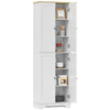 HOMCOM 72" Tall Pantry Cabinet, Kitchen Pantry Storage Cabinet with Adjustable Shelves, Freestanding Storage Cabinet with Recessed Arched Doors, White